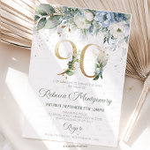 90th birthday Elegant Milestone invitation 出欠カード