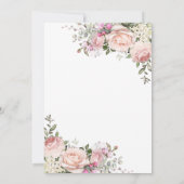 90th Birthday Elegant Pink Roses Calligraphy 招待状 (裏面)