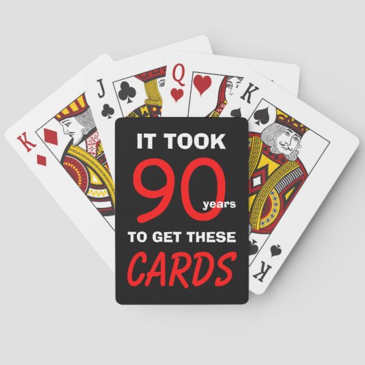 90th Birthday Funny Poker Playing Cards   トランプ (裏面)