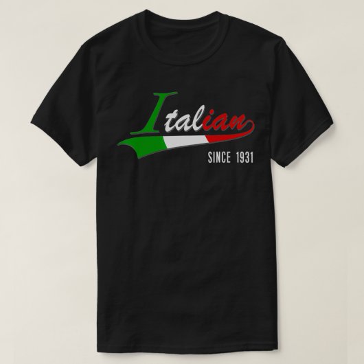 90th Birthday gift Italian Since 1931 90 years bor Tシャツ (デザイン正面)