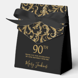 90th Birthday Gold Swirls Thank You  フェイバーボックス