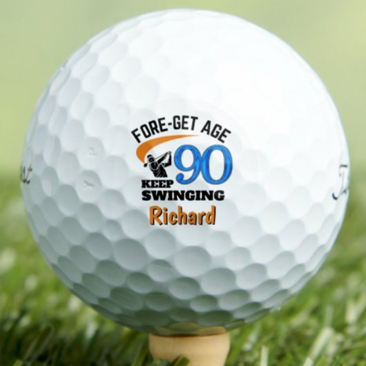 90th Birthday Golf Balls 90 Years Funny Gift Blue ゴルフボール