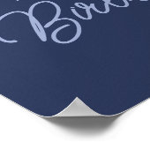 90th Birthday Modern Minimalist Navy Welcome Sign ポスター (角)