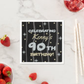 90th Birthday Partyお名前の追加 スタンダードカクテルナプキン (インサイチュ)