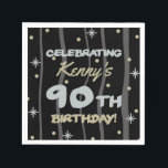 90th Birthday Partyお名前の追加 スタンダードカクテルナプキン<br><div class="desc">祝は、カスタマイズ可能な誕生日パーティーの提供でマイルストーンの誕生日！</div>