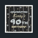 90th Birthday Partyお名前の追加 スタンダードカクテルナプキン<br><div class="desc">祝は、カスタマイズ可能な誕生日パーティーの提供でマイルストーンの誕生日！</div>