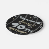 90th Birthday Partyお名前の追加 ペーパープレート (アングル)