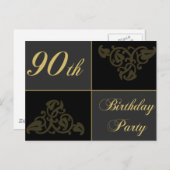 90th Birthday Partyの資料 インビテーションポストカード (正面/裏面)