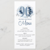 90th Birthday Party完全編集可能フラットメニュー メニュー (正面)