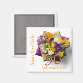 90th birthday party日付マグネットを保存 マグネット (正面/裏面)