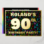 90th Birthday Party —おもしろい、音楽シカラフルンボル 箔招待状<br><div class="desc">この90歳の鮮やか誕生日パーティーホイル招待カードデザインの正面には、カスタマイズ可能な名前、多数の"90th"、メッセージ"BIRTHDAY PARTY!"、および縁どとある。フロントの背景には目を引く色のミュージカル記法の数々の記号パターンがある。バックにはパーソナライズされた、日付、時刻、会場、その他の関連詳細など、イベントに関する情報が含まれている。このような招待状パーソナライズされたは、招待状のゲストや誕生日パーティーの参加者が誰かの90歳の誕生日を祝って開催されるおもしろいの方法かもしれない。その人が作曲家かもしら、歌手か、ミュージシャンか、ソングライターか、その他の音楽を愛しているより意味があるかもしれない。[～Z0000601]</div>