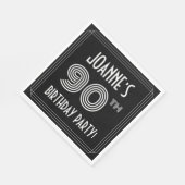 90th Birthday Party:アールデコスタイル+名前をカスタムする スタンダードランチョンナプキン (角)