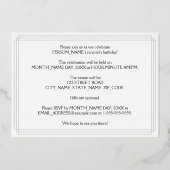 90th Birthday Party —アールデコ検索「90」 +名前 箔招待状 (裏面)