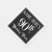 90th Birthday Party – スクリプファンシート+名前をカスタムする スタンダードランチョンナプキン (角)