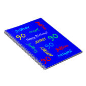 90th Birthday Party Blue Guest Book, Repeat Names ノートブック (右側)