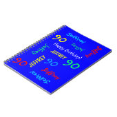 90th Birthday Party Blue Guest Book, Repeat Names ノートブック (左側)