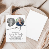 90th Birthday Party Elegant 2 Photo Birthday 招待状