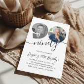 90th Birthday Party Elegant 2 Photo Birthday 招待状