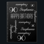 90th Birthday Party Guest Book，繰り返し名 ノートブック<br><div class="desc">90歳の誕生日パーソナライズされたパーティーや他の大事な行事のための素晴らしいゲストブック。表紙の名前と年齢は黒い背景の上で白で繰り返される。パーソナライズする簡単 – 名前、年齢、大事な行事を1か所で変更。最大9個の名前をサポートキャラクター。A、モダン、シックなバースデーパーティーゲストブック – 任意の名前、任意の年齢に変更する簡単。All Rights Reserved © 2015 Alan & Marcia Socolik.</div>