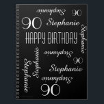 90th Birthday Party Guest Book，繰り返し名 ノートブック<br><div class="desc">90歳の誕生日パーソナライズされたパーティーや他の大事な行事のための素晴らしいゲストブック。表紙の名前と年齢は黒い背景の上で白で繰り返される。パーソナライズする簡単 – 名前、年齢、大事な行事を1か所で変更。最大9個の名前をサポートキャラクター。A、モダン、シックなバースデーパーティーゲストブック – 任意の名前、任意の年齢に変更する簡単。All Rights Reserved © 2015 Alan & Marcia Socolik.</div>