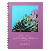 90th Birthday Party Guest Book, Agave and Cactus ノートブック (正面)