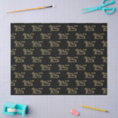 90th Birthday Party Name Black Modern Pattern 薄葉紙 (クラフト)
