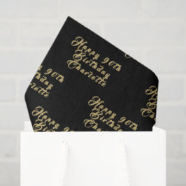 90th Birthday Party Name Black Modern Pattern 薄葉紙