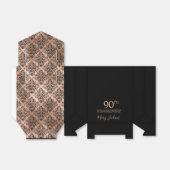 90th Birthday Rose Gold Damask Thank You フェイバーボックス (折り畳みなし)