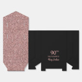90th Birthday Rose Gold Glitter Thank You フェイバーボックス (見開き)