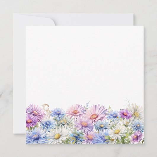 90th Birthday September Birth Month Flower Square 招待状 (裏面)