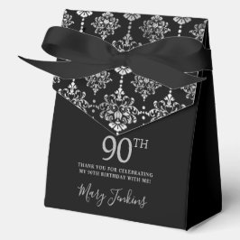 90th Birthday Silver Elegant Thank You  フェイバーボックス