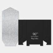 90th Birthday Silver Glitter Thank You フェイバーボックス (見開き)