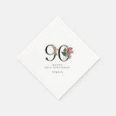 90th Birthday Simple Elegant Tropical Invitation スタンダードカクテルナプキン (角)