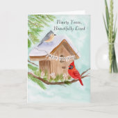 90th Happy Birthday Birds at Birdhouse カード (正面)