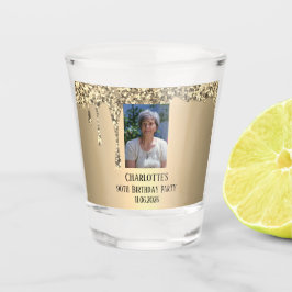 90th Ninety Elegant Birthday Party Gold ショットグラス