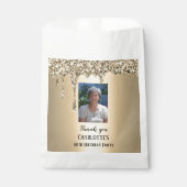 90th Ninety Elegant Birthday Party Gold フェイバーバッグ (正面)