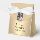 90th Ninety Elegant Birthday Party Gold フェイバーボックス (正面サイド)