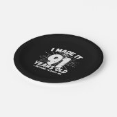 91おもしろい誕生日引用文皮肉91歳 ペーパープレート (アングル)