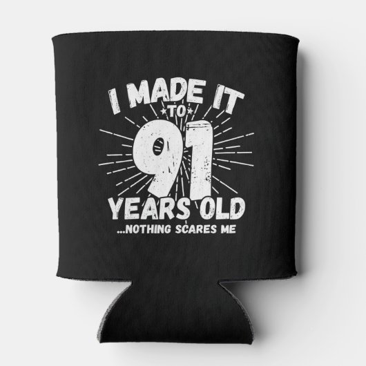 91おもしろい誕生日引用文皮肉91歳 缶クーラー (裏面)