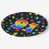 91イベント:はっきりした,おもしろい,レインボーカラフル91 ペーパープレート (アングル)