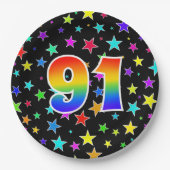 91イベント:はっきりした,おもしろい,レインボーカラフル91 ペーパープレート (正面)