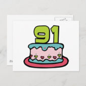 91歳お誕生日ケーキ ポストカード (正面/裏面)