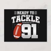 91歳のタックルフットボールパーティー 91歳の誕生日 ポストカード (正面)