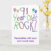 91歳のロック！ カード (黄色い花)