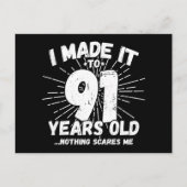 91歳の皮肉なミーム 面白い91歳の誕生日 ポストカード (正面)