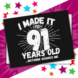 91歳の皮肉なミーム 面白い91歳の誕生日 ポストカード
