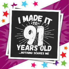 91歳の皮肉ミームおもしろい91誕生日 スタンダードカクテルナプキン