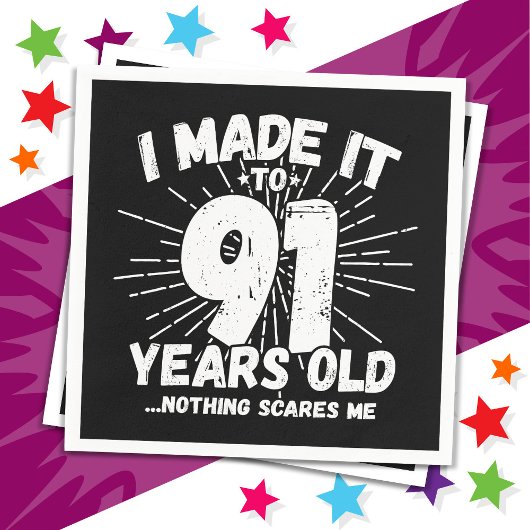 91歳の皮肉ミームおもしろい91誕生日 スタンダードカクテルナプキン