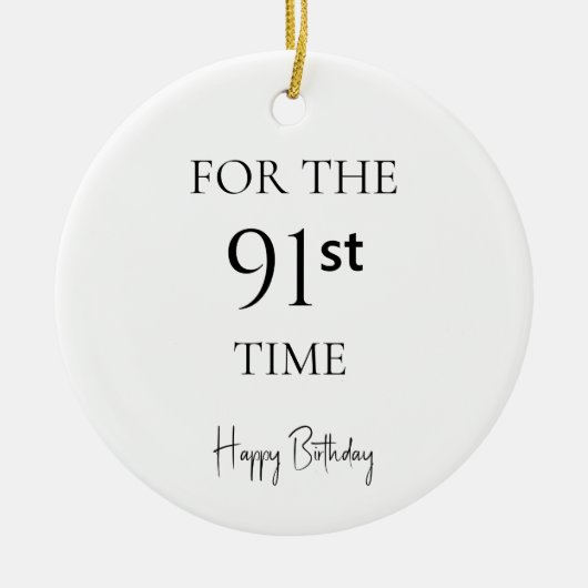 91歳の誕生日おめでとう セラミックオーナメント (正面)