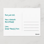 91歳の誕生日おめでとう:楽しいハート柄、虹色の91 ポストカード (裏面)